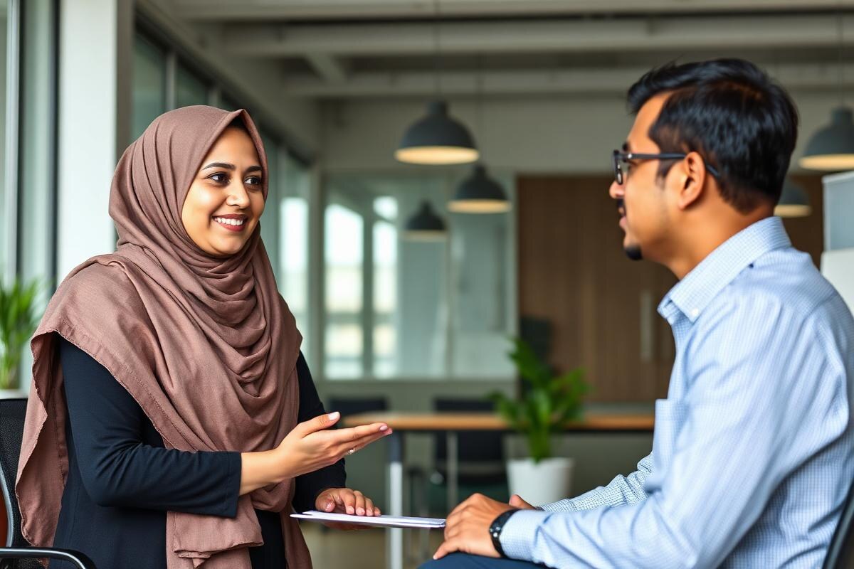 Diverse office employees